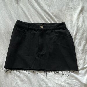 White Fox Black Denim Skirt Size XS